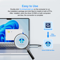 USB 3,0 aleación de aluminio ratón teclado Cable transferencia directa de archivos PVC chaqueta trenza Compatible Windows Mac PC para sincronización de enlace de datos