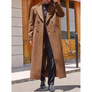 Abrigo de Invierno Largo para Hombre 2025, Abrigo Clásico de Doble Botonadura, Chaqueta con Solapa de Pico, Talla Grande, Lana y Cachemira - Product Image 4