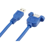 Kabel dudukan Panel sekrup USB 3.0 kabel Male ke Female untuk Hard Disk Printer PC