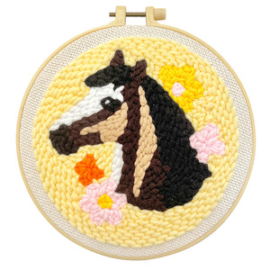 Animale Poke Art appeso dipinto filato ricamo fatto a mano fai da te materiale Kit per ricamo cavallo di <span class=keywords><strong>pecora</strong></span> cucito - Product Image 5