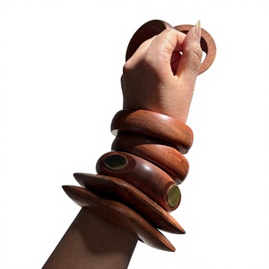Handcrafted Resin Bangle Bracelet Round Statement Piece Fashion Artisan <b>Jewelry</b> - Product Image 1