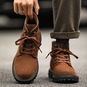 Bottes de travail montantes rétro pour hommes, style automne, polyvalentes, décontractées, pour la marche et le désert - Product Image 3