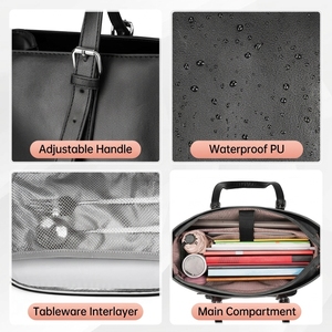 Sac à main pour ordinateur portable <span class=keywords><strong>Matein</strong></span> avec compartiment isotherme pour le déjeuner, 15,6 pouces, en cuir PU, sacoche pour ordinateur, sac de travail pour le bureau - Product Image 6