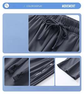 "Ice Silk Seven-minute Pants <b>Men's</b> 2024 Summer Thin Section Loose Casual Sweatpants Fat Plus Size Speed Dry Pants 2227 " - Product Image 5