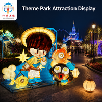 Lanterne géante en soie personnalisée pour l'extérieur, lanterne de garçon de dessin animé, fabriquée à la main, lumière LED pour festival chinois, pour parc à thème