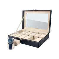 Luxe opbergdoos voor horloges, 3/6/10/12 vakjes, PU leder, met venster