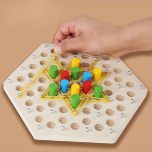 2024 nuevo rompecabezas de cuatro personas juego multifuncional cadena interactiva triángulo ajedrez Montessori juguetes para niños niñas - Product Image 2