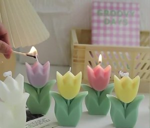 AIKUN Bougies parfumées en forme de tulipe pour la décoration de la maison, bricolage, sûres et écologiques, bougies naturelles - Product Image 2