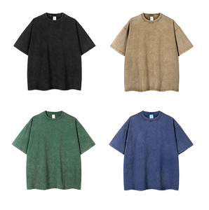 Chất lượng cao tùy chỉnh Mens phụ nữ thời trang dạo phố quần áo các nhà sản xuất trống Crew Neck đau khổ Heavyweight Jersey T-Shirt - Product Image 3