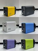 Adaptor Dinding GaN 65W dengan 2 Port Pengisi Daya Cepat USB Type-C PD 3.0 & 3.1 Smart Electric Mobile Daya Keluaran 20W Termasuk Kabel