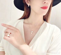 Perhiasan Hati Set 3 Buah 7-8 Mutiara Air Tawar Berkualitas Tinggi dengan Inlay Cangkang Berlapis Emas Tembaga Tahan Lama dengan Retensi Warna yang Tahan Lama.