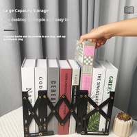 Bibliothèque réglable en métal antidérapant avec étagère décorative en fer étagère de présentation de livres de bureau extensible