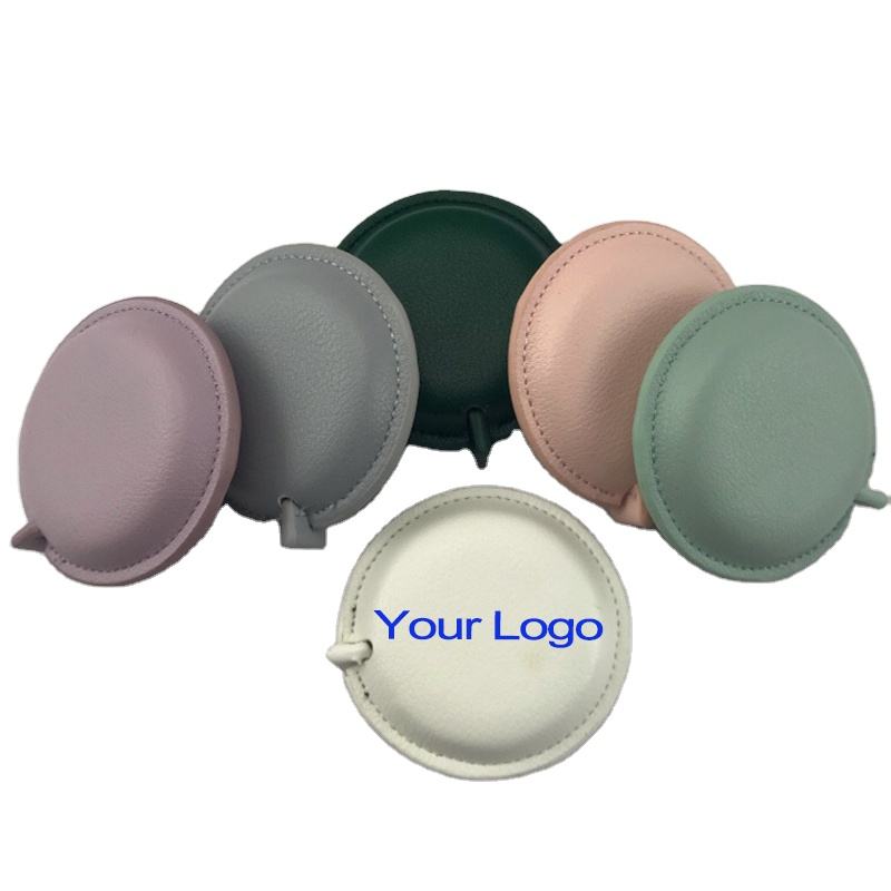 Thước dây PU da rút gọn đo cơ thể/vải/thợ may, có logo tùy chỉnh, viền dầu