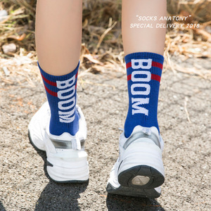 Mode hiver rue Hip Hop Slouch <span class=keywords><strong>bas</strong></span> <span class=keywords><strong>mi</strong></span>-mollet Slouchy chaussette <span class=keywords><strong>coton</strong></span> sport chaussettes femmes - Product Image 3