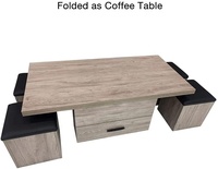 Table basse en bois moderne et intelligente, relevable, multifonctionnelle, réglable, convertible en table à manger, extensible, pliable, Goldriches Home
