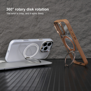 New 360 ° Quay Xoay Hợp Kim Nhôm Máy Ảnh Khung Siêu Trong Suốt Magnetic Đứng Điện Thoại Di Động Trường Hợp Đối Với iPhone 16 Cộng Với Pro - Product Image 3