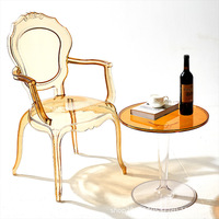 Chaise transparente en plastique de style nordique, simple et créative, pour usage en intérieur et extérieur, idéale pour les influenceurs, directement de l'usine One Zero One