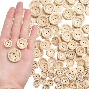 100pcs Wooden Handmade Buttons Assorted Wooden Sewing Buttons for Crafts <b>Scrapbooking</b> or Sewing and DIY Craft - Product Image 3