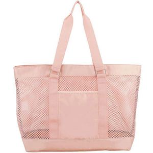 Bolso de hombro de malla hueca de gran capacidad personalizado, bolso de playa de malla para verano y exteriores - Product Image 1