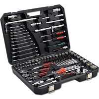 KAFUWELL SS13125A Set soket 125 buah, kunci pas soket 3/8 "-1/4"-1/2 ", peralatan tangan, Set soket perbaikan mobil