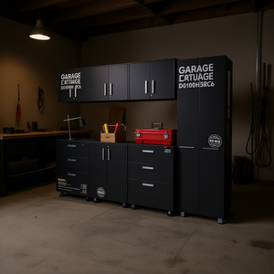 Ensemble d'armoires à outils Megan Garage, 7 pièces, D0100H5NRC6, rangement industriel avec tiroirs et système de verrouillage - Product Image 2