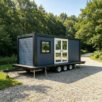 Maison conteneur préfabriquée de luxe de 20 pieds, studio mobile pour une personne avec roues