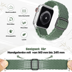 Großhandel buntes verstellbares geflochtenes elastisches Uhren armband für Apple Watch Serie 10 9 8 7 6 5 4 <span class=keywords><strong>3</strong></span> SE2 SE Ultra <span class=keywords><strong>2</strong></span> 1 Band armband - Product Image 4
