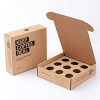 Fabricant de boîtes d'expédition en papier kraft personnalisées tout-en-un, avec insert à 8 compartiments, impression de logo, emballage de capsules de café, solution de marque