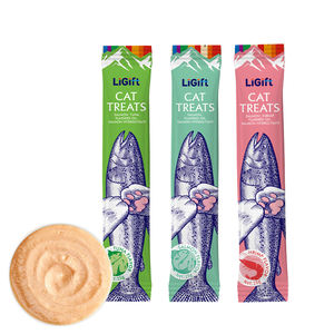 Tiras de Carne para Gatos OEM ODM con Carne Real, Alto Contenido de Proteína 95%, 3 Sabores: Atún, Salmón y Camarón, Premios Diarios Saludables Sin Granos para Gatos - Product Image 1