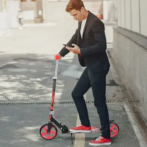 Foldable Kick Scooter Stand Foot Scooter for Teens and Adults with Extra Wider Deck