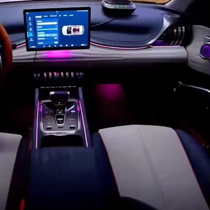 Juego Completo de Molduras de Fibra de Carbono con Luz Ambiental Estilo Cielo Estrellado para el Pasamanos Central de las Cuatro Puertas, para Audi A6L C8 19-25, 11 Luces Phantom - Product Image 1