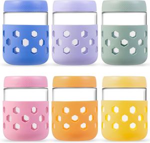 Frascos de Vidrio Mason de 16 oz con Fundas de Silicona, Recipientes Herméticos Libres de BPA para Avena Remojada con Tapas - Product Image 1