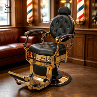 Fauteuil de Barbier Inclinable à Cadre Métallique avec Pompe Hydraulique et Rotation à 360° pour Salon de Coiffure