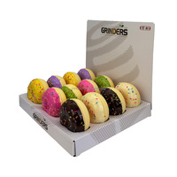 Lot de 6 moulinets à herbes en alliage de zinc en forme de donut, 3 pièces, accessoires pour fumeurs, pour magasin de tabac