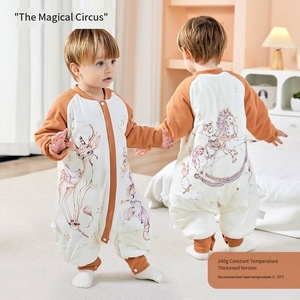 Sac de couchage/combinaison pour enfants en coton matelassé de 240 g, à <span class=keywords><strong>jambes</strong></span> séparées, fibre thermostatique, fermeture éclair en métal, automne/hiver, épaissi pour bébé - Product Image 5