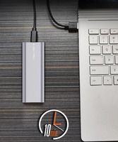 Adaptor Enclosure SSD 2-in-1 Aluminium M.2 NVMe NGFF Tanpa Alat, NVMe ke USB-C Gen 2 10Gbps ShuoLe TNP07