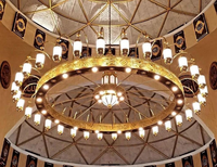 Projet de personnalisation KALUX, lustre en cristal islamique, grand lustre en fer doré de luxe pour mosquée, éclairage LED suspendu, garantie de 2 ans, moderne