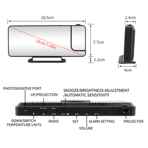 Đồng hồ treo tường cho phòng ngủ đồng hồ tùy chỉnh Máy chiếu LED chiếu Nhiệt kế italyan 2021 báo động bán nóng mua Mẫu trực tuyến - Product Image 2