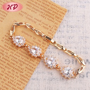 Наименование бренда, Модный высококачественный позолоченный медный циркониевый браслет с драгоценными камнями 18 карат, ювелирные изделия - Product Image 2