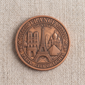 Pièce commémorative en cuivre massif 3D en relief, personnalisée, directement de l'usine, thème France <span class=keywords><strong>Paris</strong></span> Tourisme, pour l'approvisionnement des magasins touristiques - Product Image 2