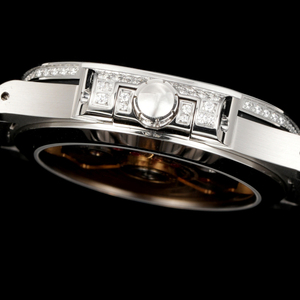 Montre-bracelet mécanique pour homme avec boîtier entièrement serti de diamants Moissanite, base métallique haut de gamme, sertissage dense de diamants, affichage de la date, style Hip Hop - Product Image 5