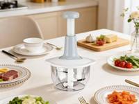 Écraseur d'ail en plastique, hachoir à viande manuel, lames en acier inoxydable, robot culinaire portatif durable, facile à nettoyer, portable pour
