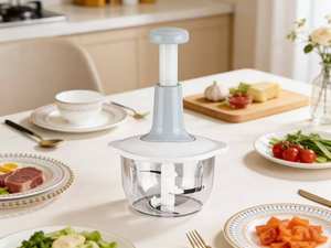 Écraseur d'ail en plastique, hachoir à viande <span class=keywords><strong>manuel</strong></span>, lames en acier inoxydable, robot culinaire portatif durable, facile à nettoyer, portable pour - Product Image 6