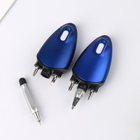 Stylo bille multifonctionnel promotionnel de luxe en plastique métallique rétractable avec lampe torche LED 1,0 mm – Cadeau personnel