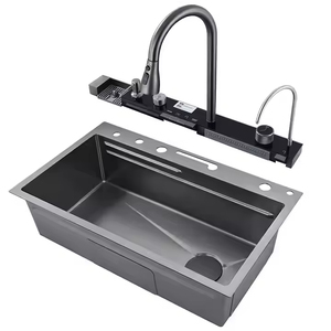 Évier de cuisine multifonctionnel FSH OEM fait main en acier inoxydable et laiton avec robinet intelligent pour <span class=keywords><strong>lave</strong></span>-vaisselle - Product Image 3