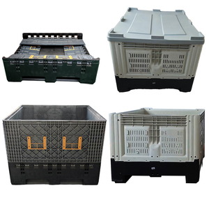 Palé de caja de plástico a granel grande 1200x1000x975 Uso de almacén Palé de plástico Caja plegable Contenedores de caja de paleta con tapas - Product Image 4