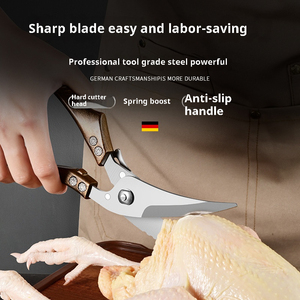 Ciseaux multifonctionnels de qualité supérieure en acier inoxydable à lames dentelées pour usage domestique, industriel et de bricolage en cuisine - Product Image 4