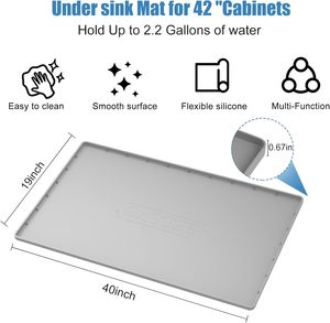 Grand Tapis de Protection en Silicone Imperméable de Qualité Supérieure pour Évier de Cuisine, Protection Contre les Fuites d'Eau Sous l'Évier - Product Image 5