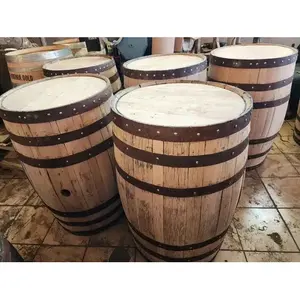 Mesa Decorativa para Exterior The Barrel House, de Madera y Hierro, 200L, Diseño Rústico y Resistente - Product Image 2