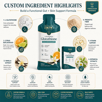 Glutathion Liquide Oral Prix de Gros Santé Intestinale Éclaircissement de la Peau Complément Antioxydant Immunitaire Boisson au Glutathion